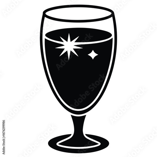 eggnog glass silhouette vector icon