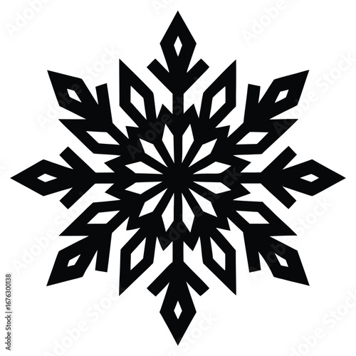 frozen snowflake silhouette vector icon