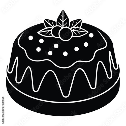 fruitcake silhouette vector icon