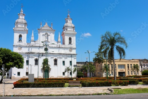 Catedral de Belém, capital do estado do Pará, norte do Brasil. Igreja estilo neoclássico e barroco, N. Dra. da Graça, palco das comemorações do Cirio de Nazaré