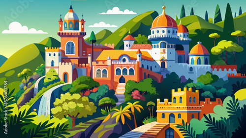Sintra Palaces, Portugal
Colorful palaces rise among forested hills, blending romantic architecture with lush gardens, creating a whimsical landscape of royal heritage and imagination.