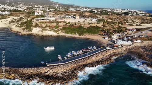 Aerial view drone over beach sea.
