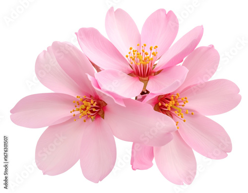 Pink cosmos flower isolated on a transparent background.