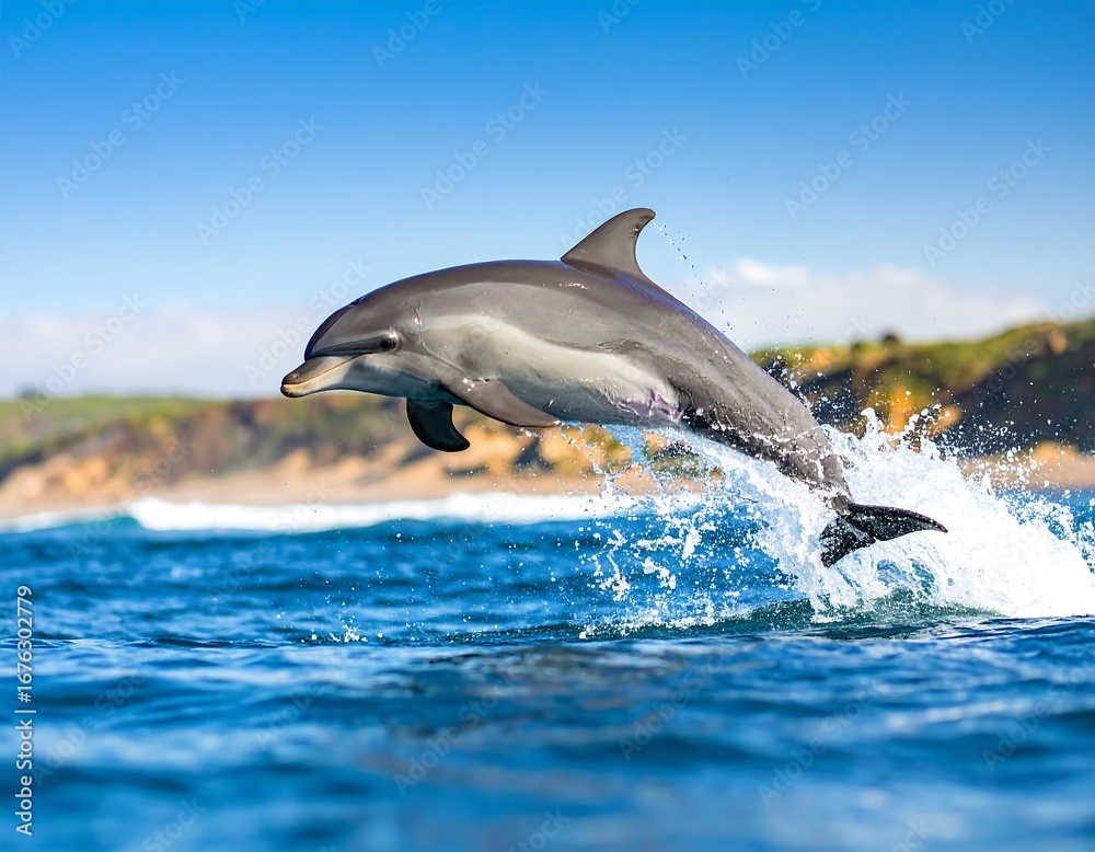 Fototapeta premium Dolphin leaping out of water