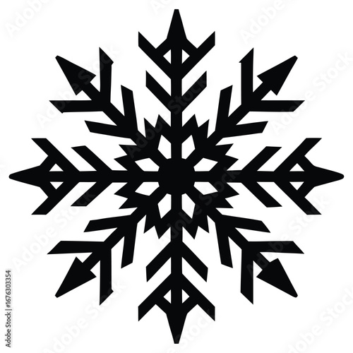 simple snowflake silhouette vector icon
