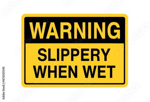 Warning signs flat icon set. featuring slippery when wet, caution, alert, safety, and hazard signs
