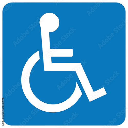 Accessibility 3d icon set. featuring wheelchair, hearing aid, braille, prosthetic limb, crutches, and guide dog symbols