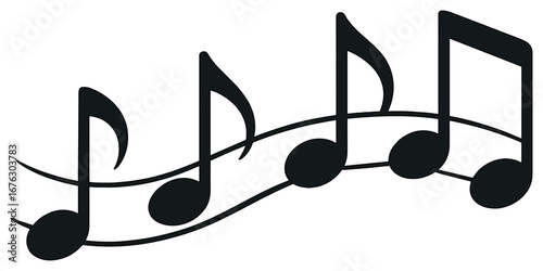 Music linear icon set. featuring notes, clef, melody, harmony, and rhythm symbols