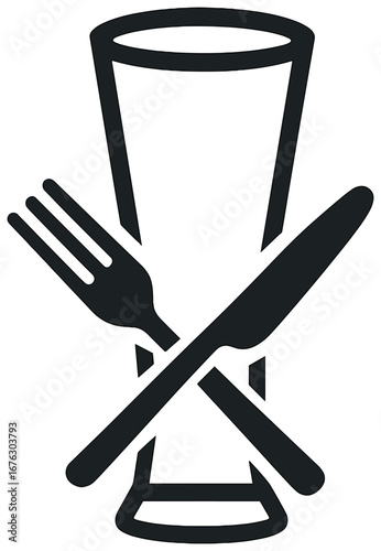 Restaurant and dining linear icon set. featuring drink, fork, knife, spoon, plate, and utensils symbols