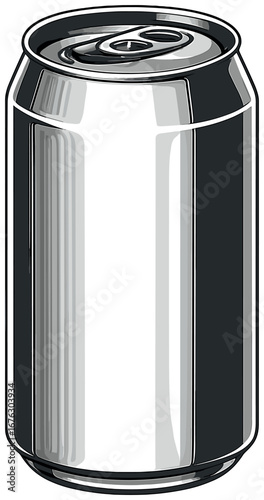 Beverage container linear icon. featuring soda can, drink, refreshment, metal, and carbonated beverage symbol