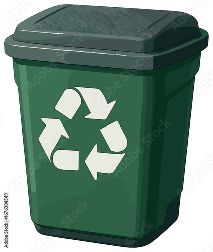 Recycling bin 3d icon. featuring waste management, eco-friendly, green, and sustainable symbols