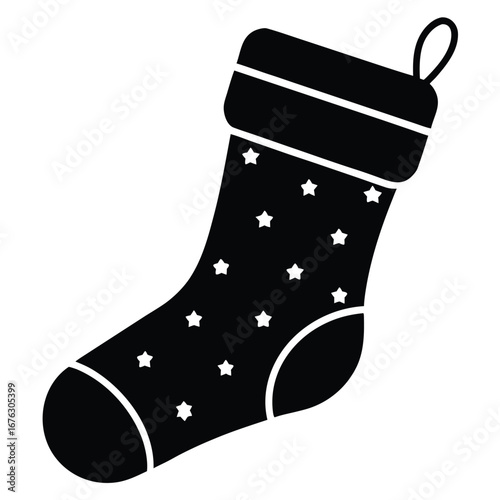 stocking silhouette vector icon