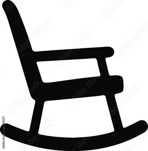 Illustrator Vector Rocking chair antique furniture relax symbol silhouette