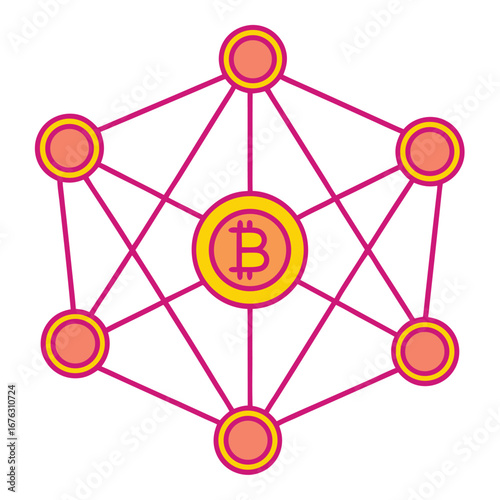 Bitcoin network abstract geometric connection cryptocurrency blockchain