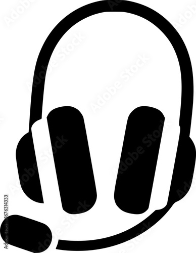 headset glyph vector flat icon