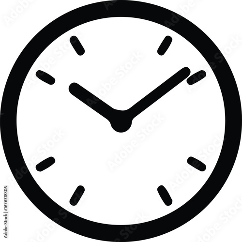 Illustrator Vector simple round clock face minimalist time silhouette