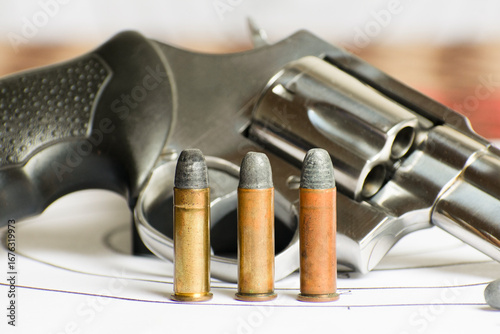 Detailed View of 38 Special Revolver and Ammunition