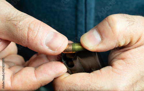 Skilled Gunman Reloading for Practical Firearms Training