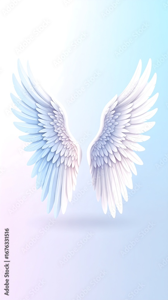 Obraz premium Pair of elegant white angel wings