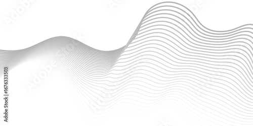 Abstract Gray Wave Lines Flowing on a Clean White Background – Minimalist Vector Design for Modern, Elegant, and Futuristic Graphic Art.
