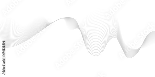 Abstract Gray Wave Lines Flowing on a Clean White Background – Minimalist Vector Design for Modern, Elegant, and Futuristic Graphic Art.
