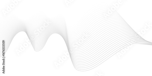 Abstract Gray Wave Lines Flowing on a Clean White Background – Minimalist Vector Design for Modern, Elegant, and Futuristic Graphic Art.
