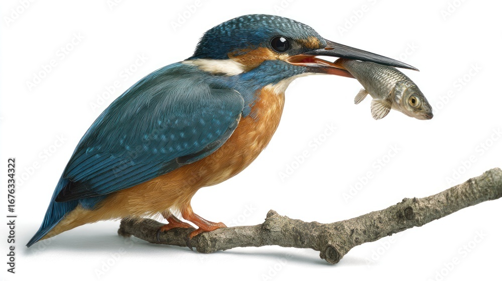 Obraz premium Kingfisher with fish (1)