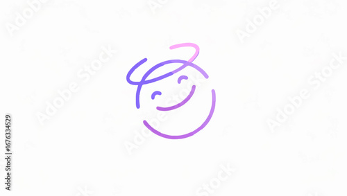 Smiling Emoji with Halo Symbolizes Innocence and Happiness

