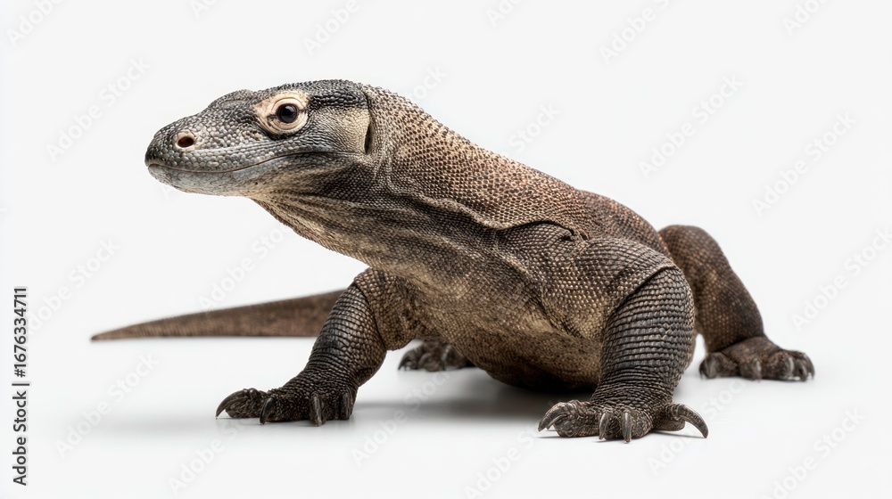 Obraz premium Komodo dragon isolated on white