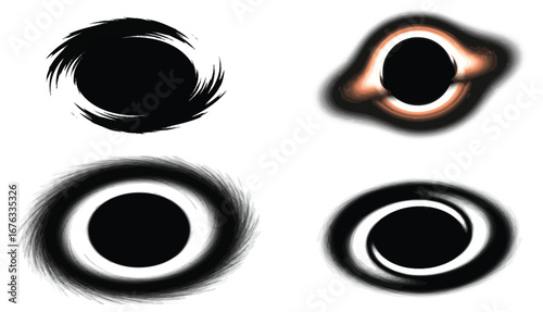 Abstract black hole concept artistic depiction on white background image
