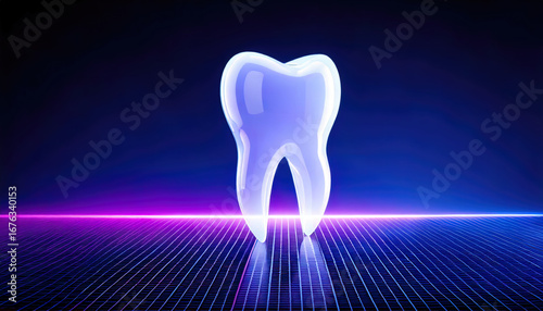 Close-up of clean and healthy oral environment, white teeth surface