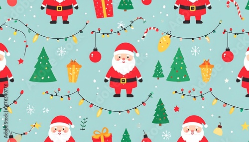 Festive Christmas pattern with Santa