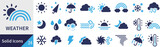 ベクターの天気のシルエットアイコンセット
