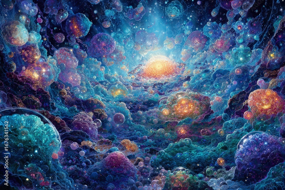 Fototapeta premium Abstract Colorful Cosmic Clusters