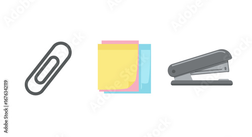 Gray Metal Office Stapler, Closed Position, Simple Design.