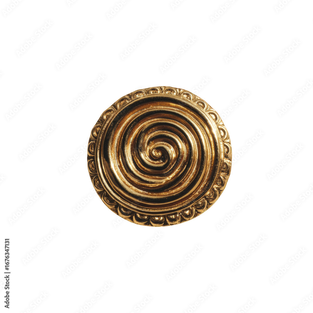 Naklejka premium Ornate gold spiral disc