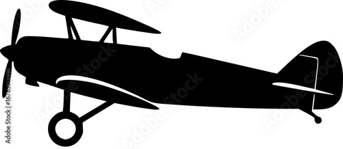 biplane silhouette vector illustration
