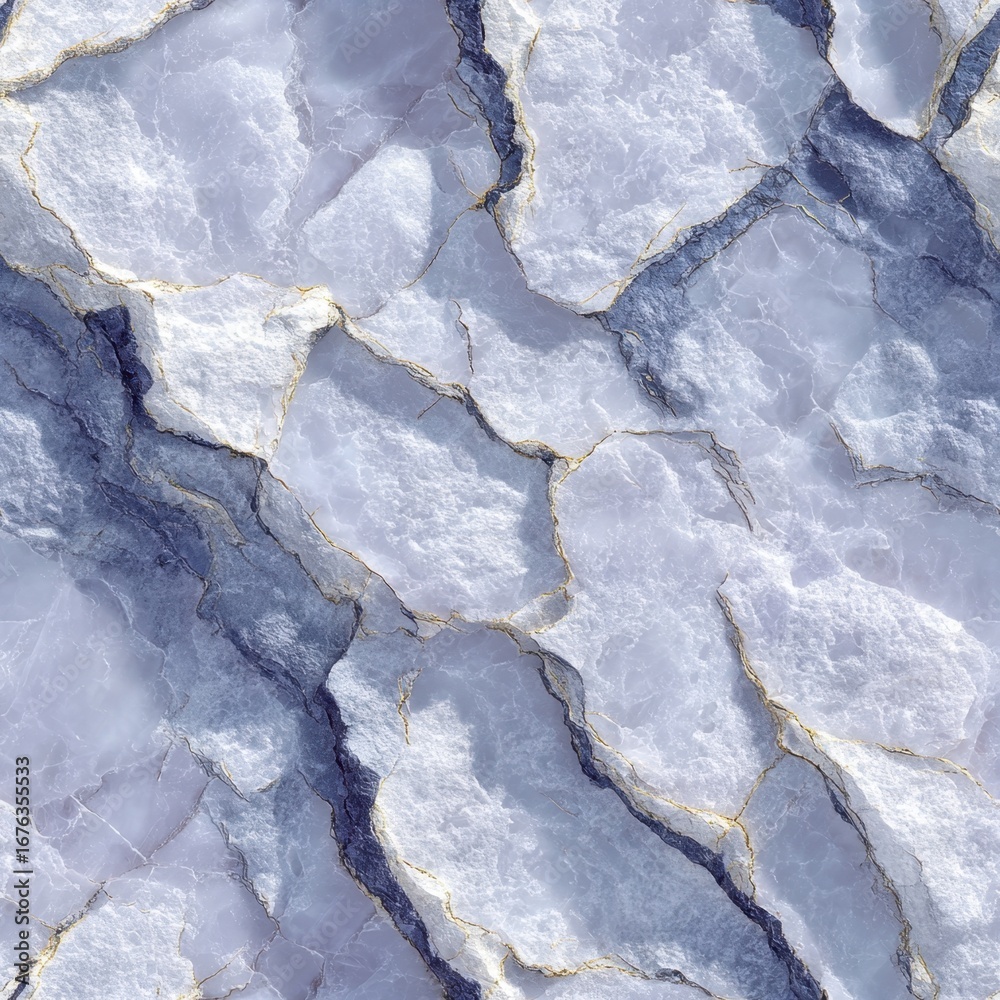 Fototapeta premium White marble surface with soft gray veining, seamless, tileable, clean studio lighting and wide copy space.