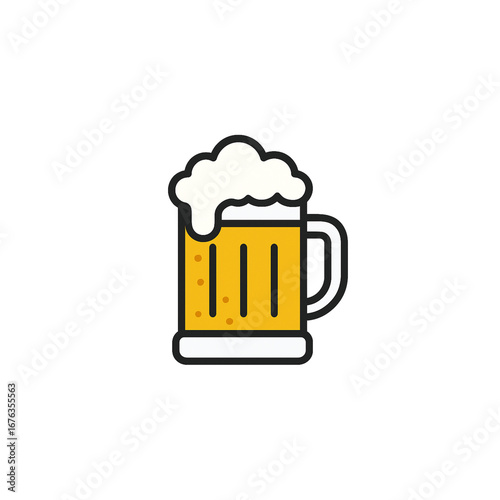 ビールのカラーアイコン、素材、背景なし、資料作り、アルコール