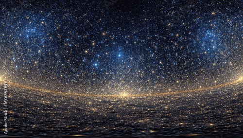 Galactic panorama starscape, space, cosmic, 360 view, night, universe, background, astronomy, science, education
