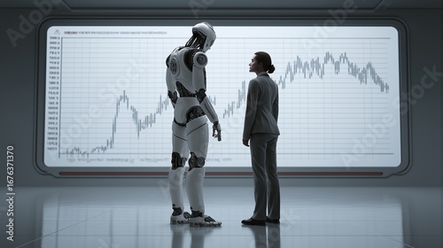 A humanoid robot AI agent and a human together as a team symbolizing agentic autonomy using future AGI superintelligence for teamwork and ASI collaboration during the singularity
