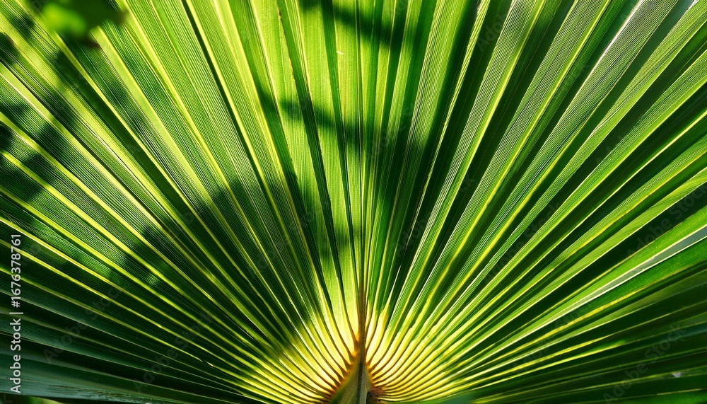 Fototapeta premium green palm tree leaf close up