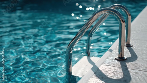 Pool steps in turquoise water (1)
