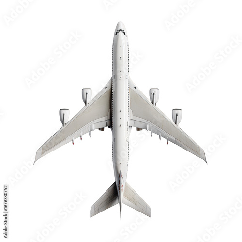 Overhead view of a white airplane (1)