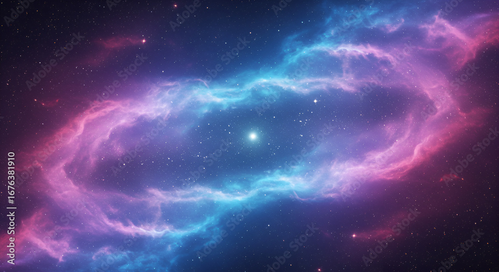 Obraz premium Beautiful nebula formation with vibrant colors and sparkling stars in cosmos