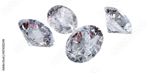 Sparkling diamonds in mid-air