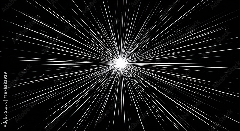 Obraz premium Black background with radiating white lines