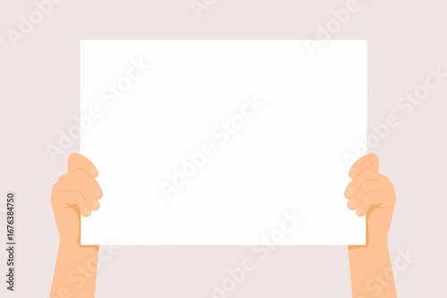 hands holding blank paper