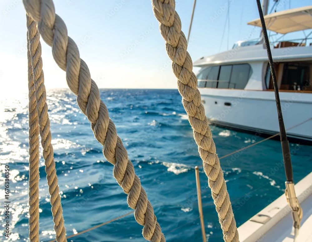 Obraz premium Boat ropes in the ocean