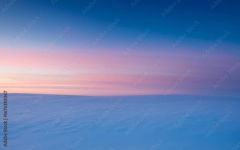 Obraz premium Soft Twilight Snow Horizon with Subtle Pink Huess